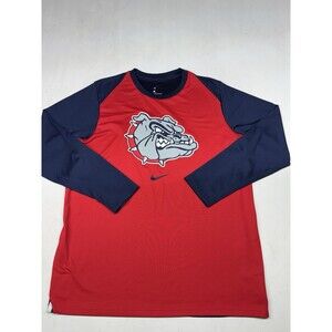 Gonzaga Bulldogs Nike Dri Fit Long Sleeve Shirt Red Navy Shirt Athletic Mens L
